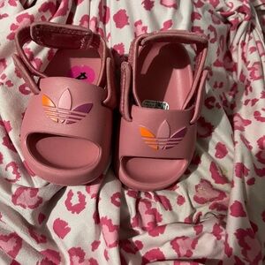 adidas Originals Kids Pink and Orange Sandals